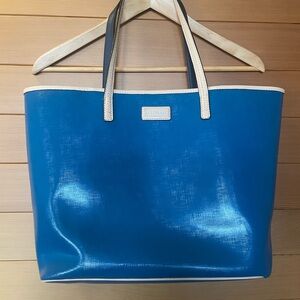 Coach City Tote Signature Canvas Leather Sport Bag Blue F25028